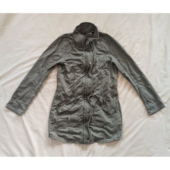 Abercrombie & Fitch Kids Coat Jacket Girls Safari Utility Green Zip XL/16 - Picture 1 of 7